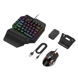 5-in-1 Wireless Bluetooth Gaming Combo with keyboard, mouse, mousepad, headphones, and joystick for PC and laptop