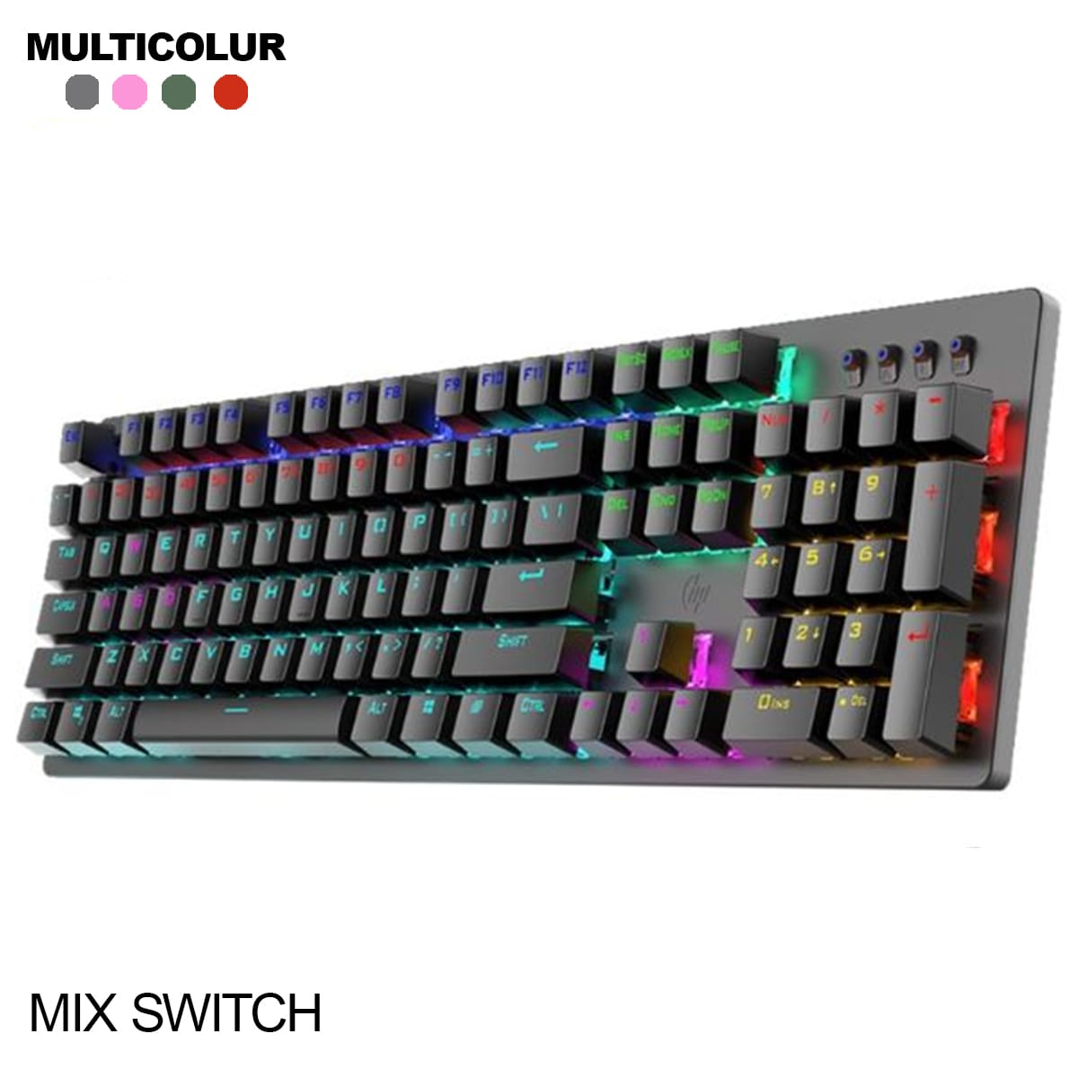 HP GK100 Mechanical Gaming Keyboard – RGB Backlit, Blue Switches, Anti-Ghosting - Image 2