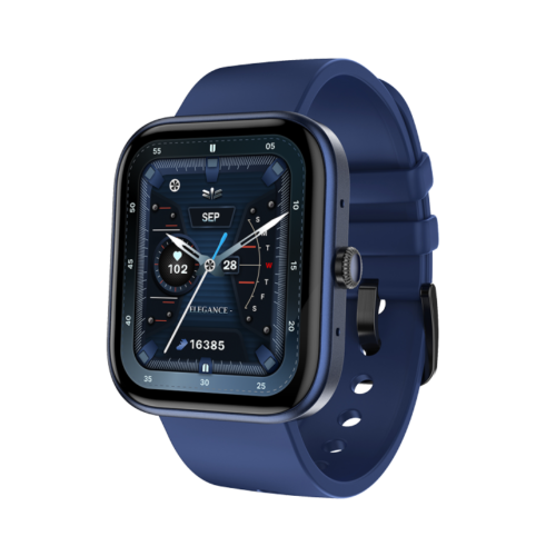 Zero Ignite Smart Watch Blue Edition with 1.83-inch curved display, Bluetooth calling, SpO2, heart rate monitor, and waterproof fitness tracking.