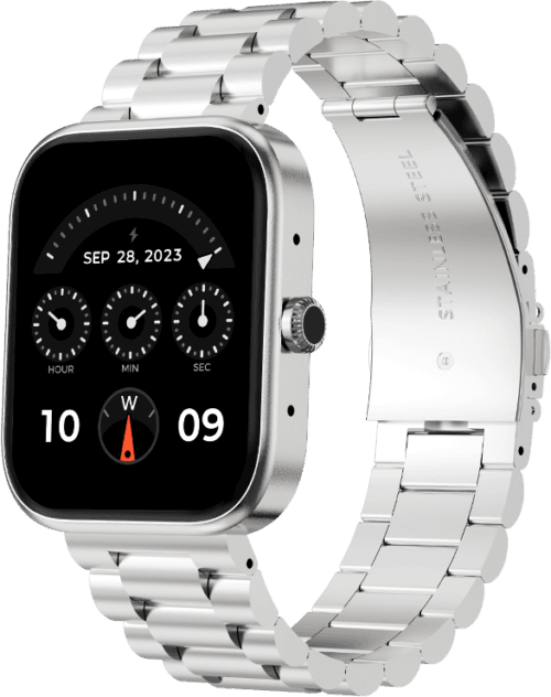 Zero Meta Smart Watch Silver Edition with Bluetooth Calling and Fitness Tracking