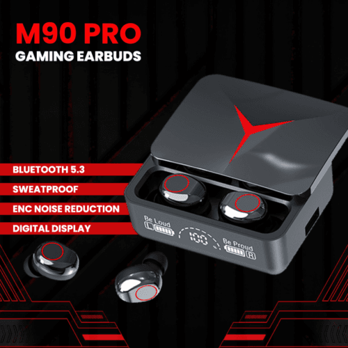 M90 Pro Gaming Earbuds – Bluetooth 5.3 Wireless Earphones with Noise Reduction and Digital Display