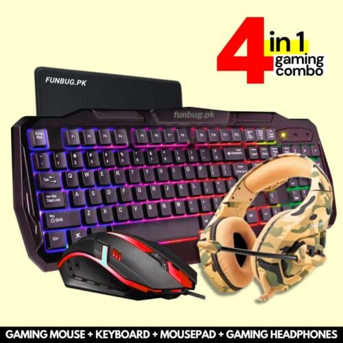 FunBug Ultimate 4in1 Gaming Setup – RGB Keyboard, Mouse, MousePad & Onikuma Headphones - Image 2