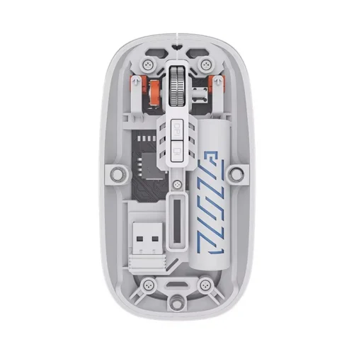 White Transparent Wireless Mouse 2.4G + Bluetooth for Laptop & PC