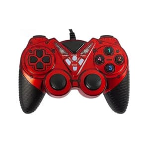 FunBug Wired USB 2.0 Black Gamepad Joystick Controller with Dual Shock Vibration for PC, Laptop, PS3, and Android TV