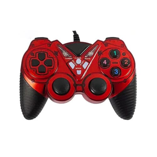 FunBug Wired USB 2.0 Black Gamepad Joystick Controller with Dual Shock Vibration for PC, Laptop, PS3, and Android TV
