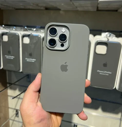 iPhone 15 Pro Max Light Grey Silicone Case